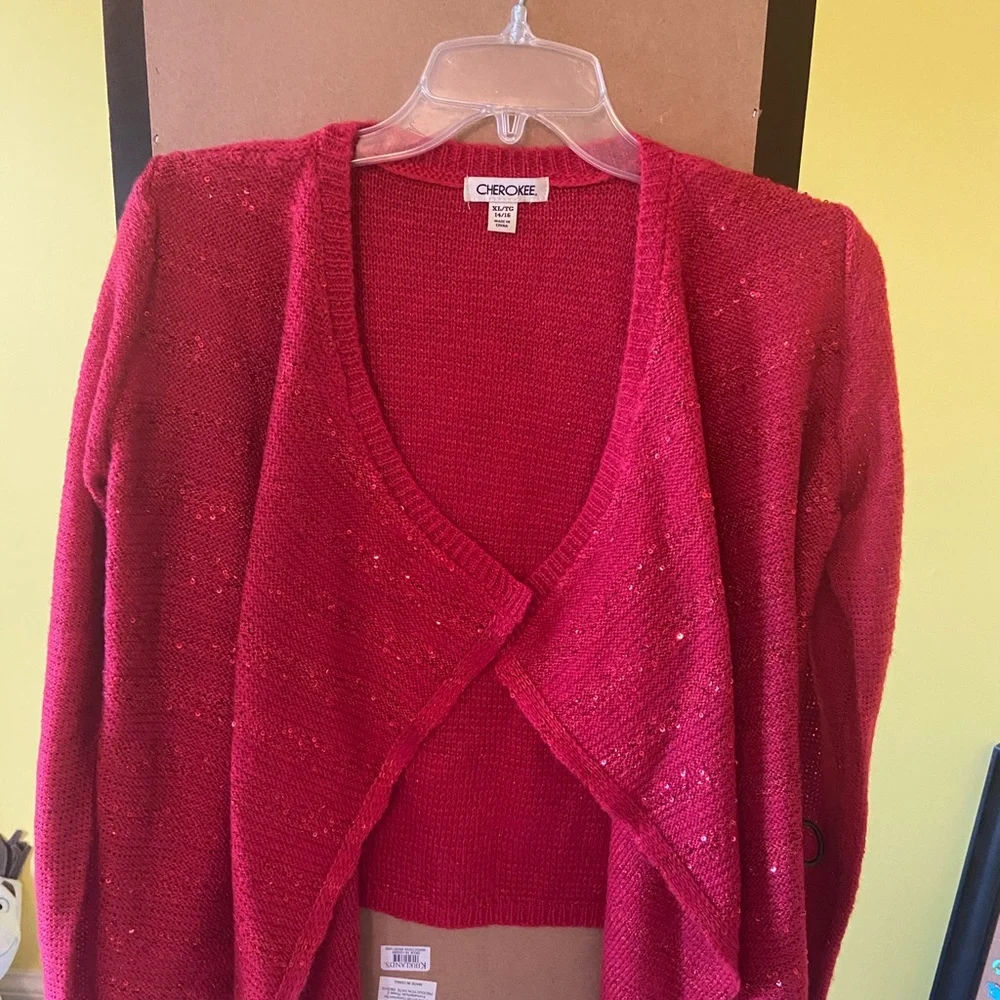 NWT Cherokee red sweater 14-16 girls